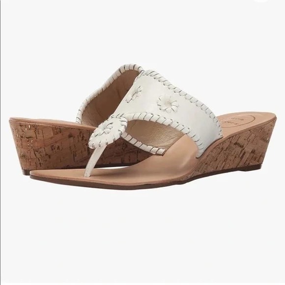Jack Rogers Shoes - Jack Rogers White Classic Mid Wedge Sandal size 8